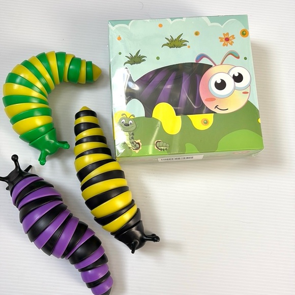NEW Cevioce 3 PCS Fidget Sensory Toys Slug for Adults & Kids - Picture 2 of 10
